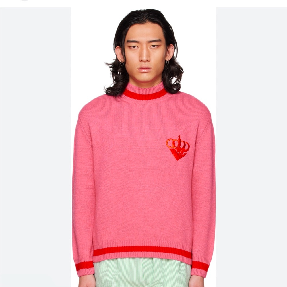 THAMES MMXX
Coeur De La Thames Sweater In, 
Pink Crown Embroidered  Sweater